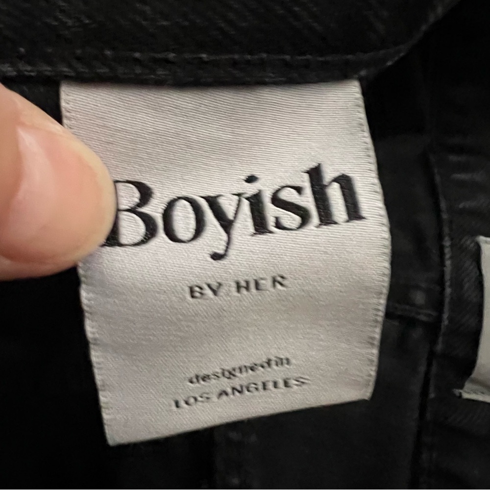 Boyish The Tommy High Waisted Crop Rigid Straight Jean / Octopussy Wash Charcoal - Picture 8 of 10